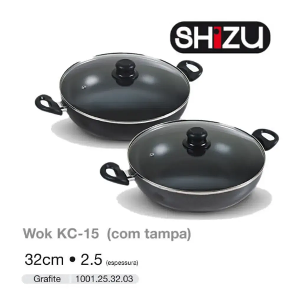 Wok 2.5 32cm Grafite C/tampa