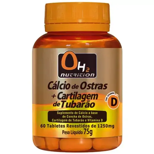 Cálcio De Ostras Cartilagem De Tubarão 60 Tabletes Oh2 Nutrition