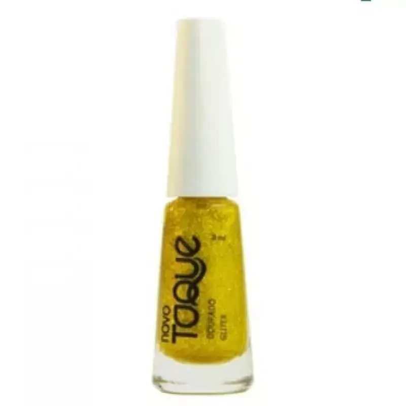 Esmalte Novo Toque Dourado Gliter 8ml