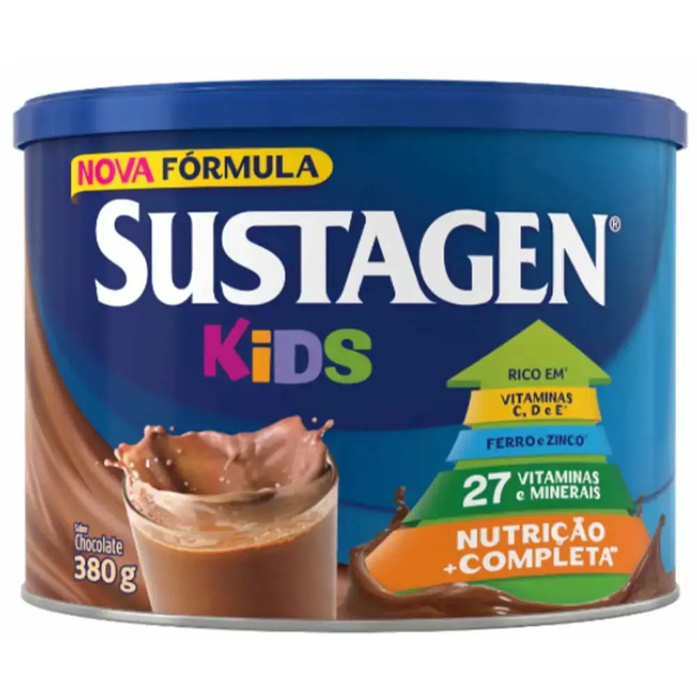 Pack Pó Para Preparo De Bebida Chocolate Sustagen Kids Lata 2 Unidades 350g Cada Grátis 30 De Descon