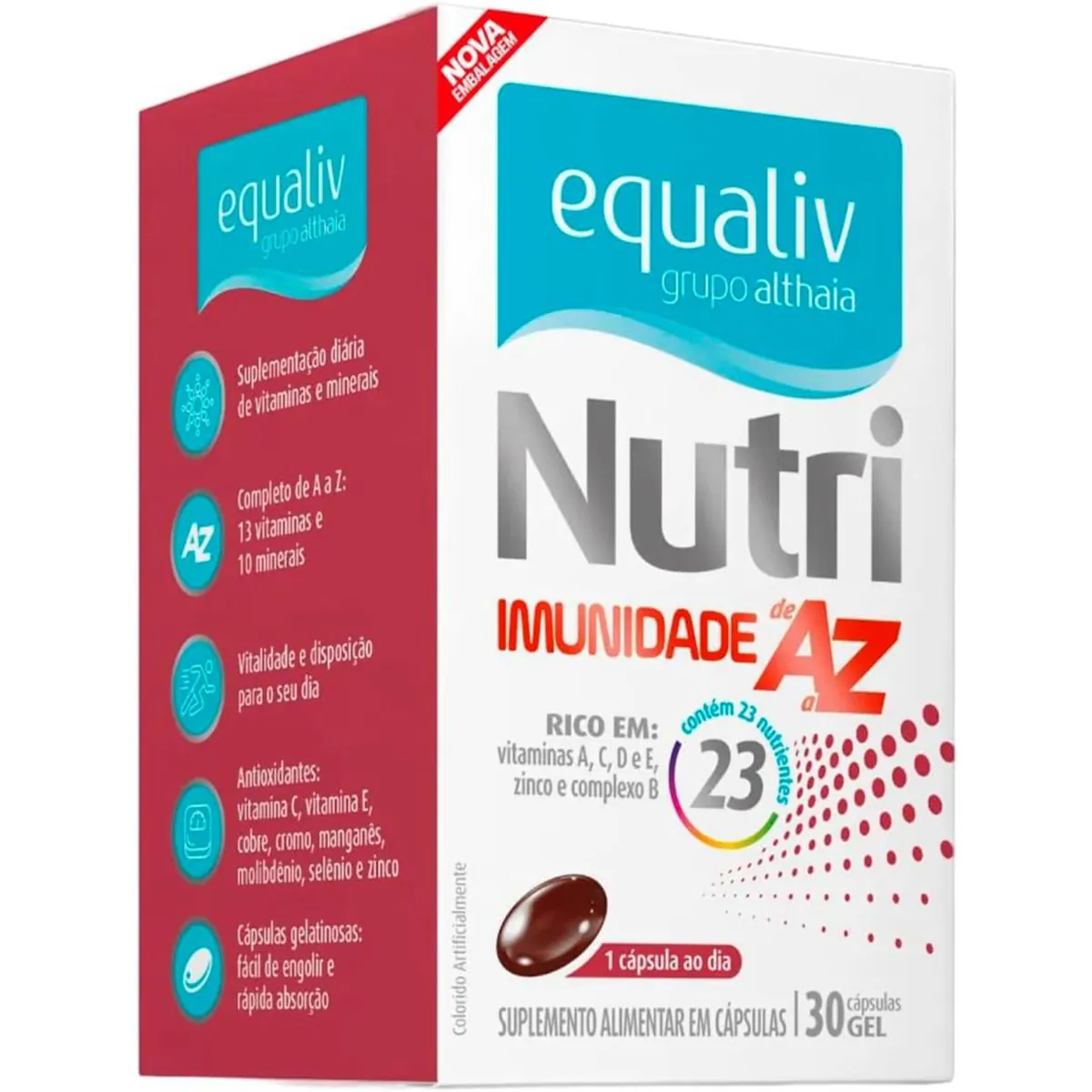 Nutri Imunidade AZ Vitamina 25 Nutrientes 30 Cáps - Equaliv