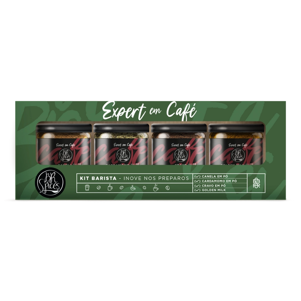 Kit Barista Expert Em Cafe Br Spices 64G - C/ 4 Mini Potes