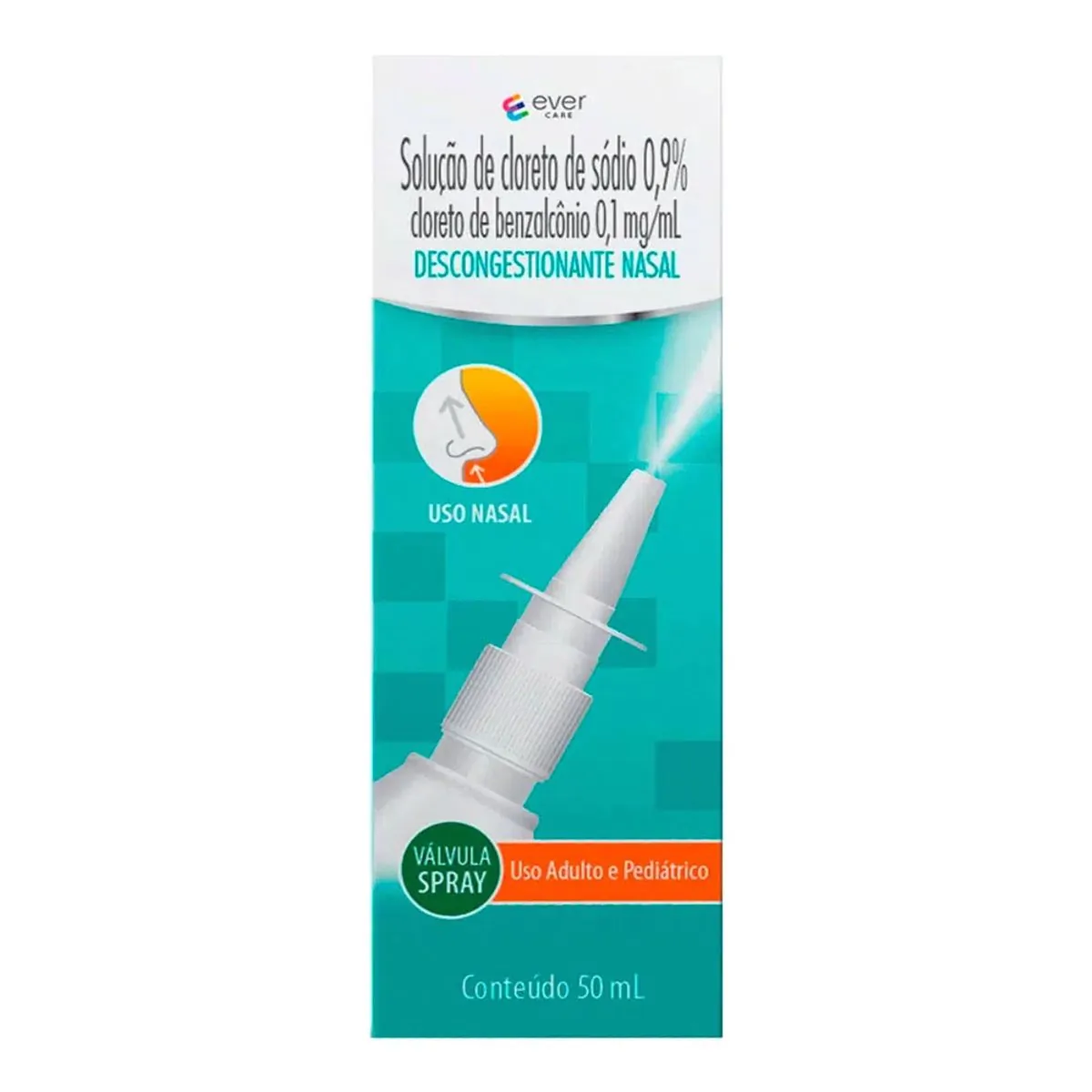 Descongestionante Nasal Spray Ever Care 0,9mg + 0,1mg 50ml