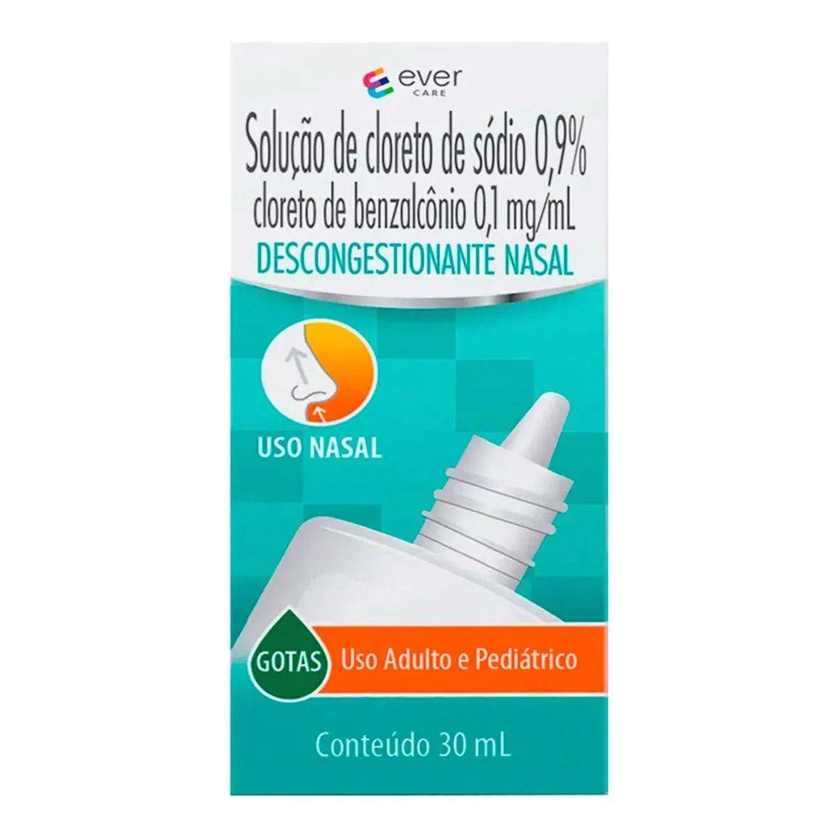 Descongestionante Nasal Ever Care 0,9mg/ml + 0,1mg/ml Em Gotas 30ml