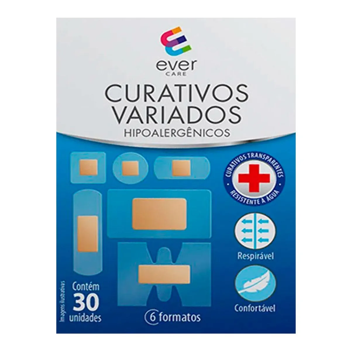 Curativos Transparentes Tamanhos Variados Ever Care 30 Unidades