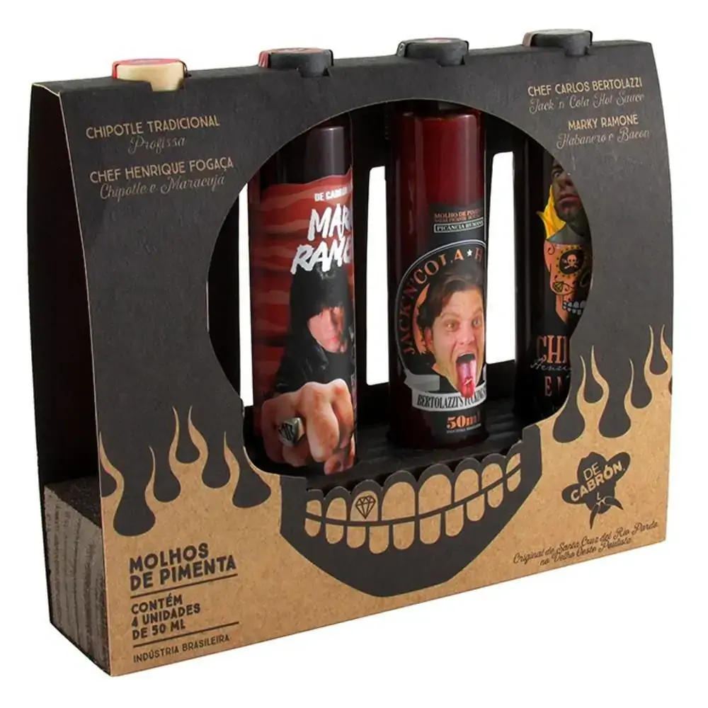 Molhos De Pimenta 4un De 50ml De Cabron