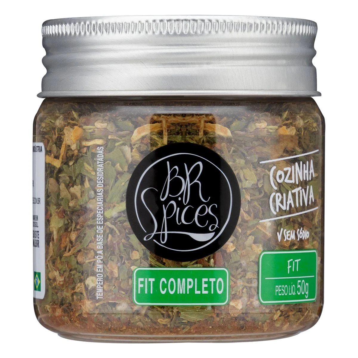 Tempero em pó a base de especiarias desidratadas Zero Sódio Fit Completo BR Spices Pote 50 g
