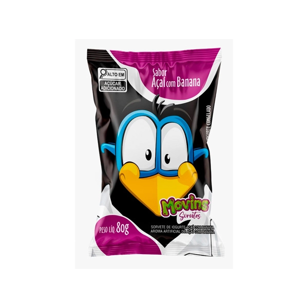 Iogurte Congelado Sabor Chiclete Movins 80g