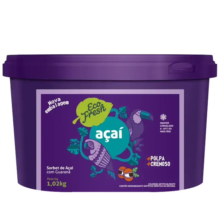Sorbet Açaí Com Guaraná Eco Fresh Pote 1,02l