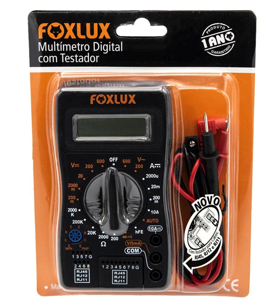 Multímetro Digital Com Testador – Foxlux