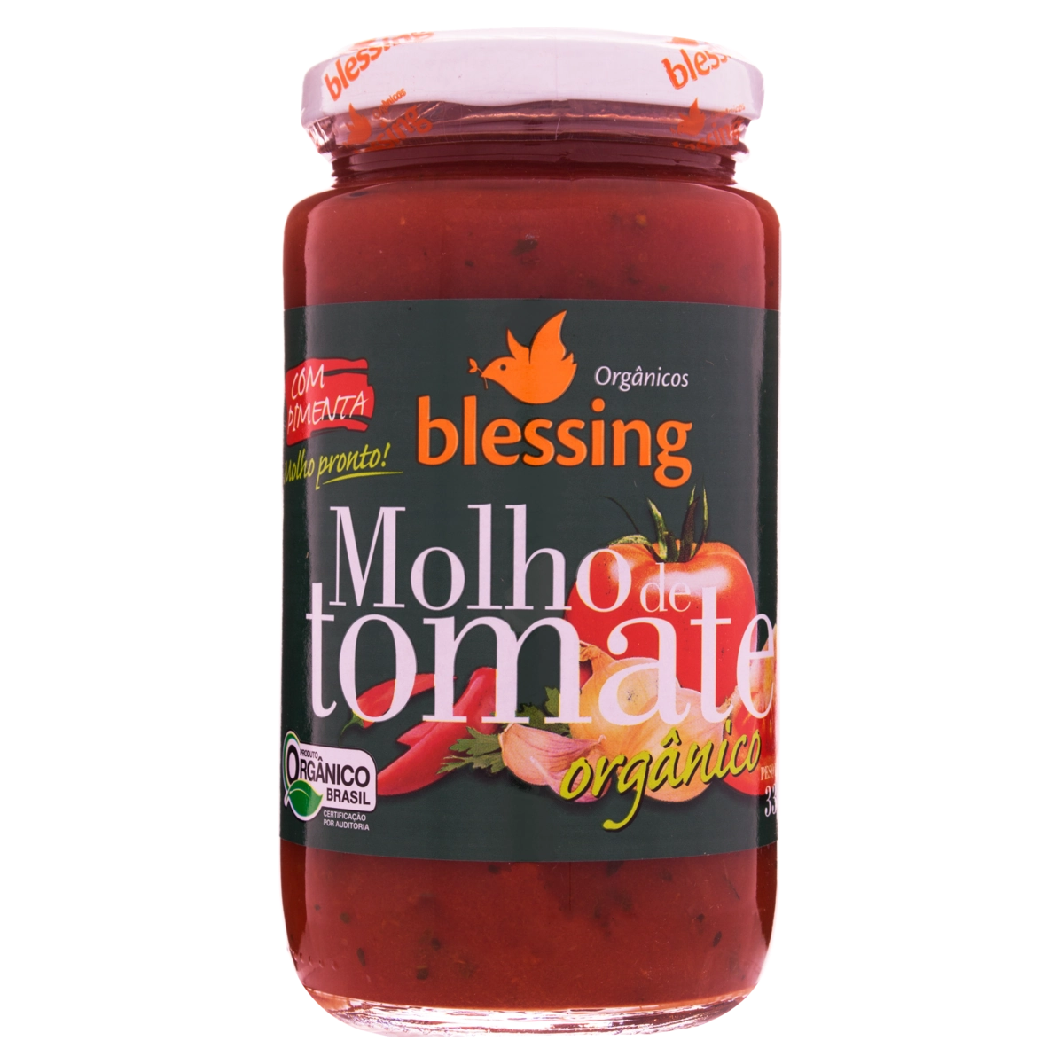 Molho De Tomate Com Pimenta Orgânico Blessing Vidro 330g