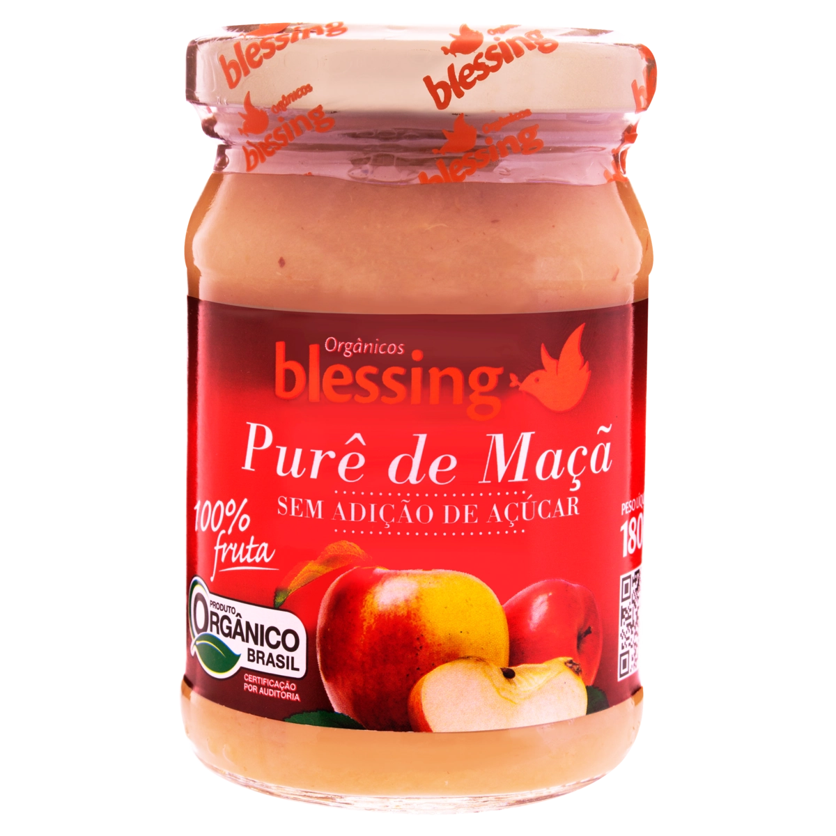 Purê De Frutas Maçã Orgânico Blessing Vidro 180g