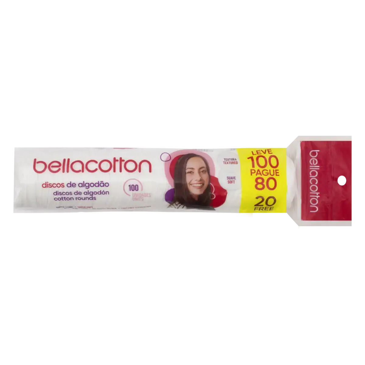 Algodão Em Discos Bellacotton Pacote Leve 100 Pague 80 Unidades