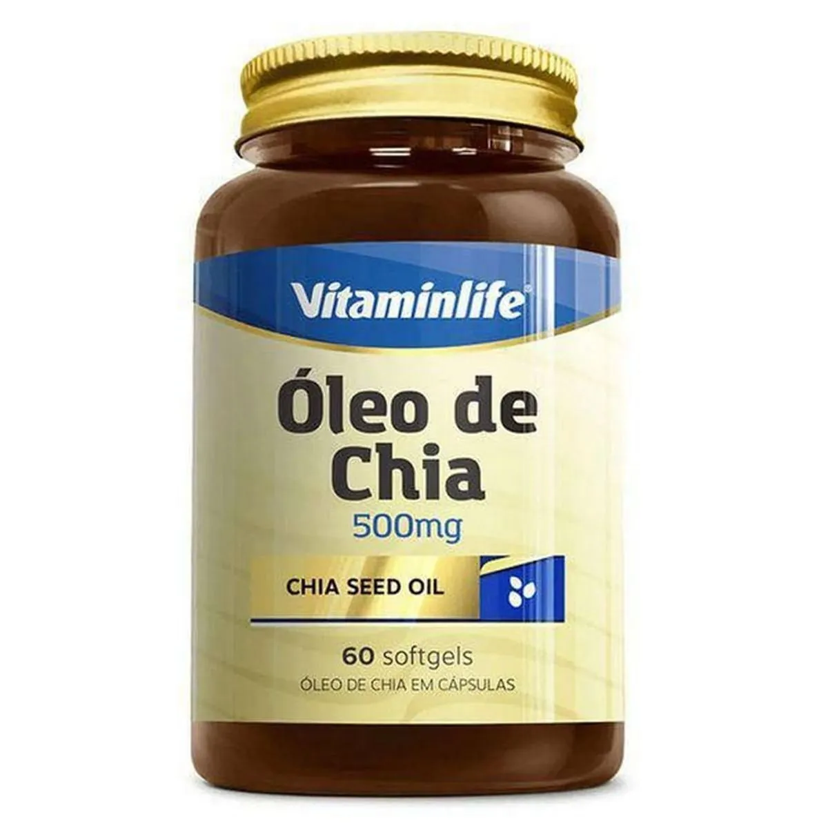 Óleo de Chia 500mg sem Glúten 60caps Vitaminlife