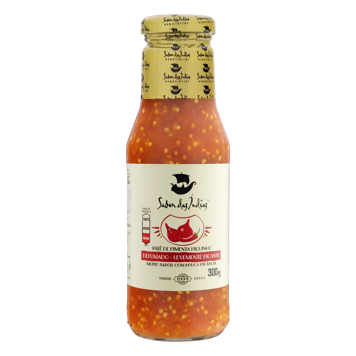 Patê Pimenta Biquinho Defumada Picante 300g Sabor das Índias