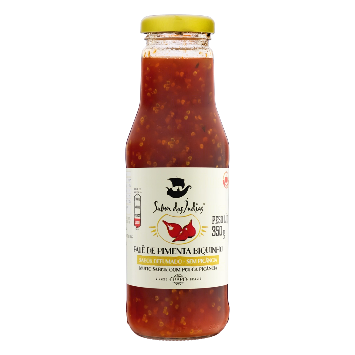 Patê Pimenta Biquinho Defumada Vegano 350g Sabor das Índias
