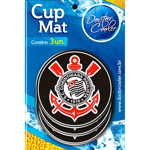 Cup Mat Doctor Cooler Corinthians 3 Unidades