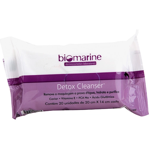 Lenço Umedecido Biomarine Detox Cleanser Com 20 Unidades