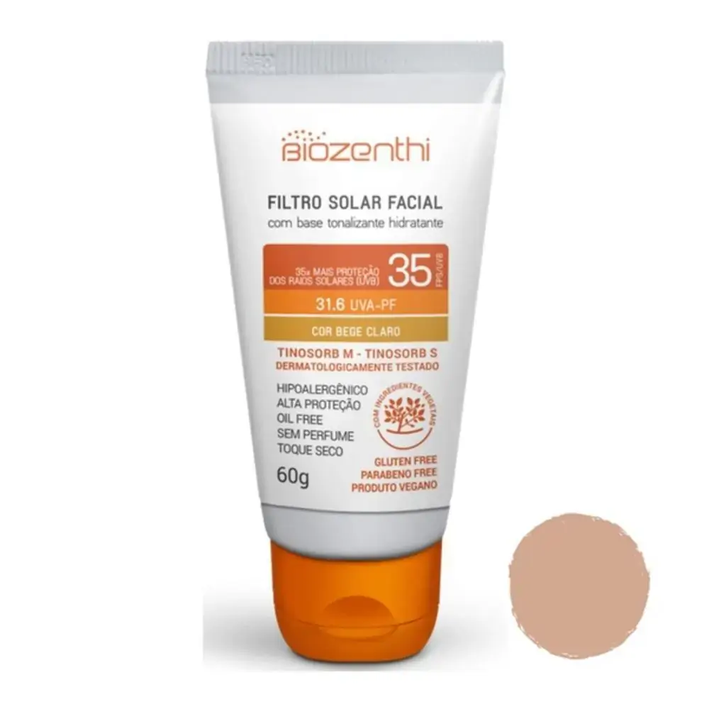 Biozenthi Bronz Facial Fps 35 Bege Medio