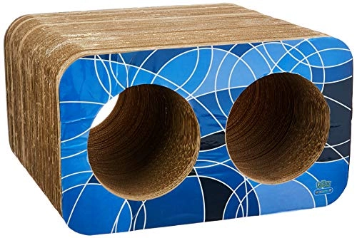 Arranhador Pet Games Cat Box Duplo Redondo Geométrico Azul