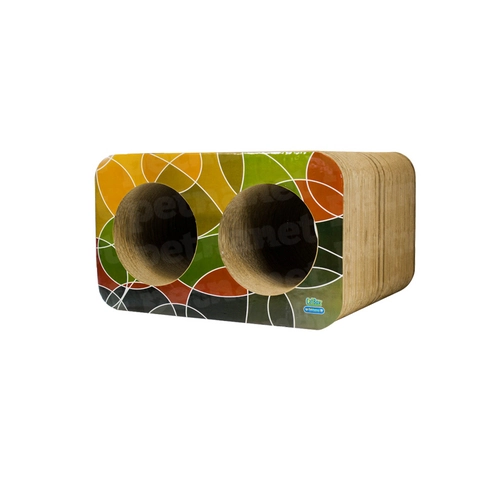 Arranhador Pet Games Cat Box Duplo Redondo Geométrico Marrom