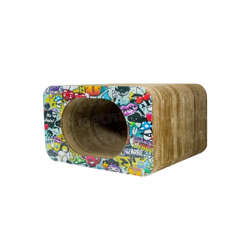 Arranhador Pet Games Cat Box Simples Oval Grafite