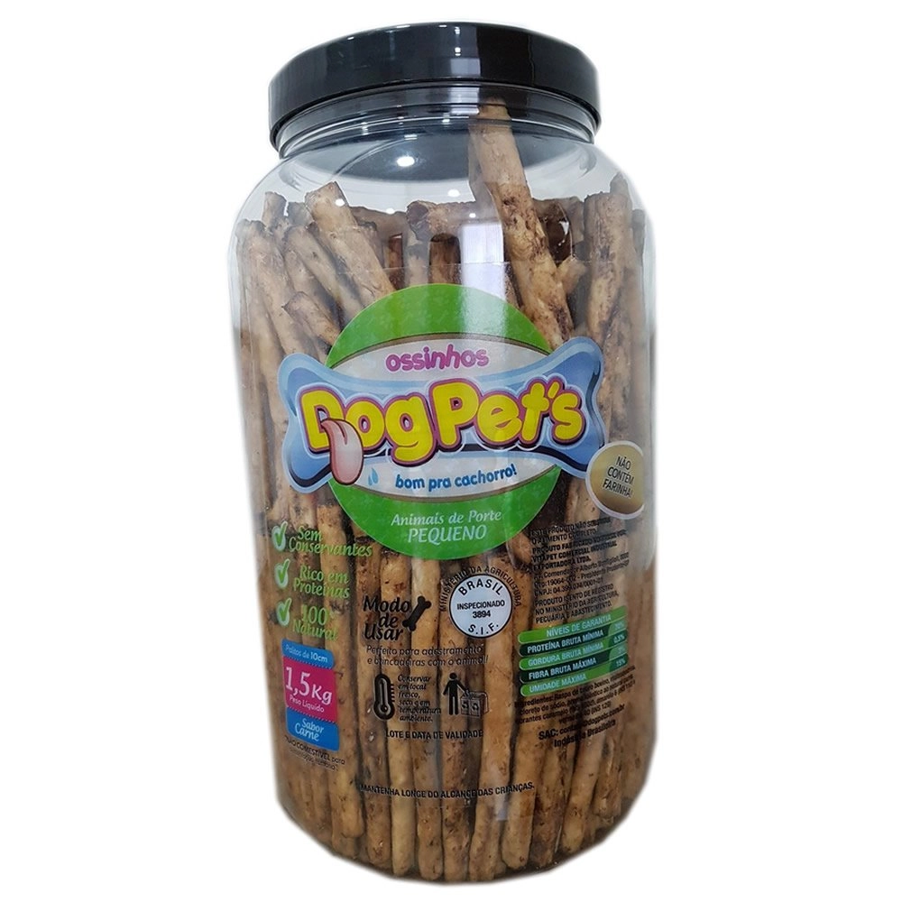 Petisco Dog Pets Palito Sabor Carne 1.5 Kg