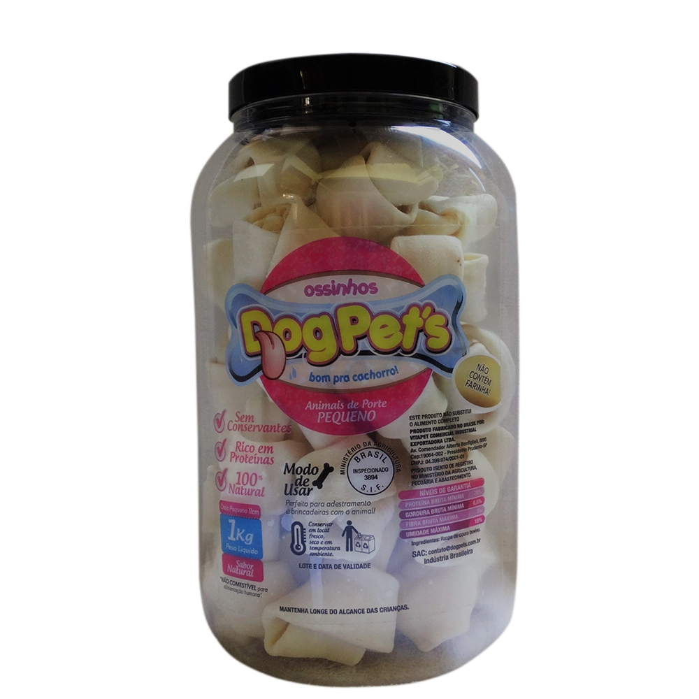 Petisco Dog Pets Osso Nó Pote 4/5 Pequeno 1 Kg