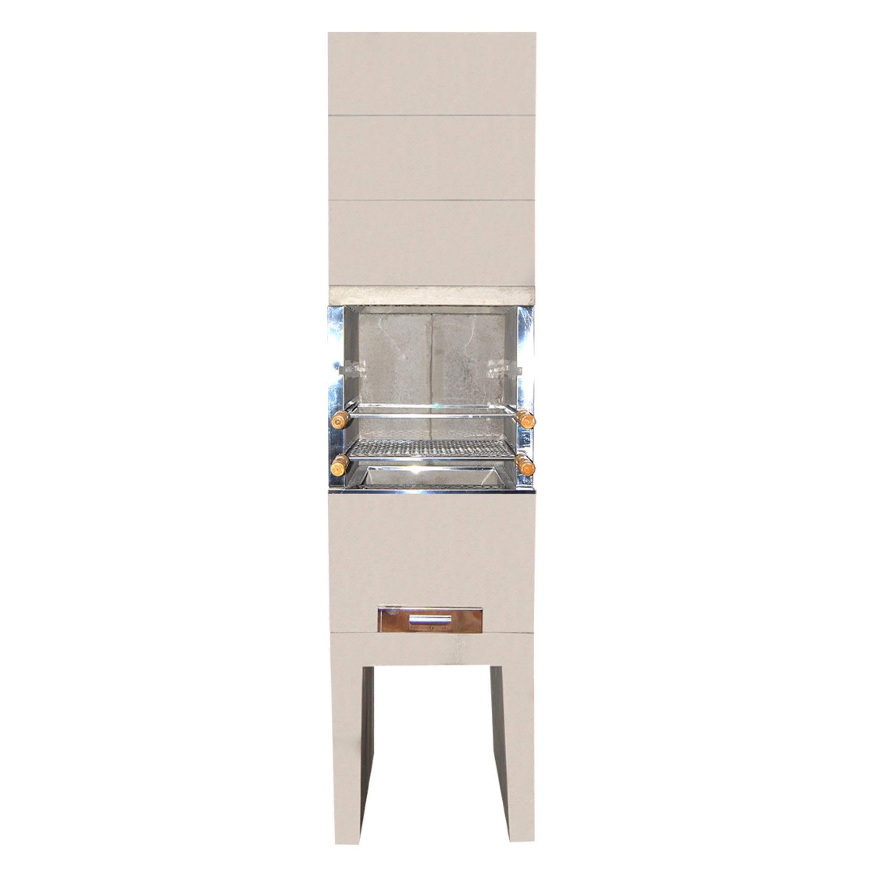 Churrasqueira Concreto Refratário Mini Baby 50cm com Coifa Prolongada 14 peças Atacadão Lazer