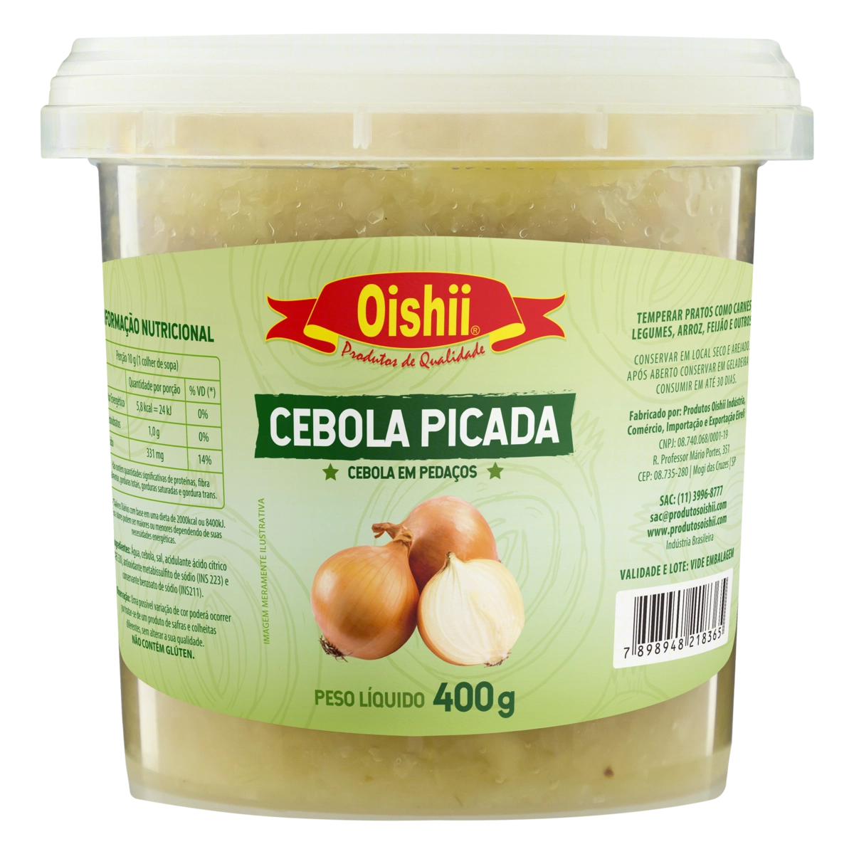 Cebola Picada Oishii Pote 400g
