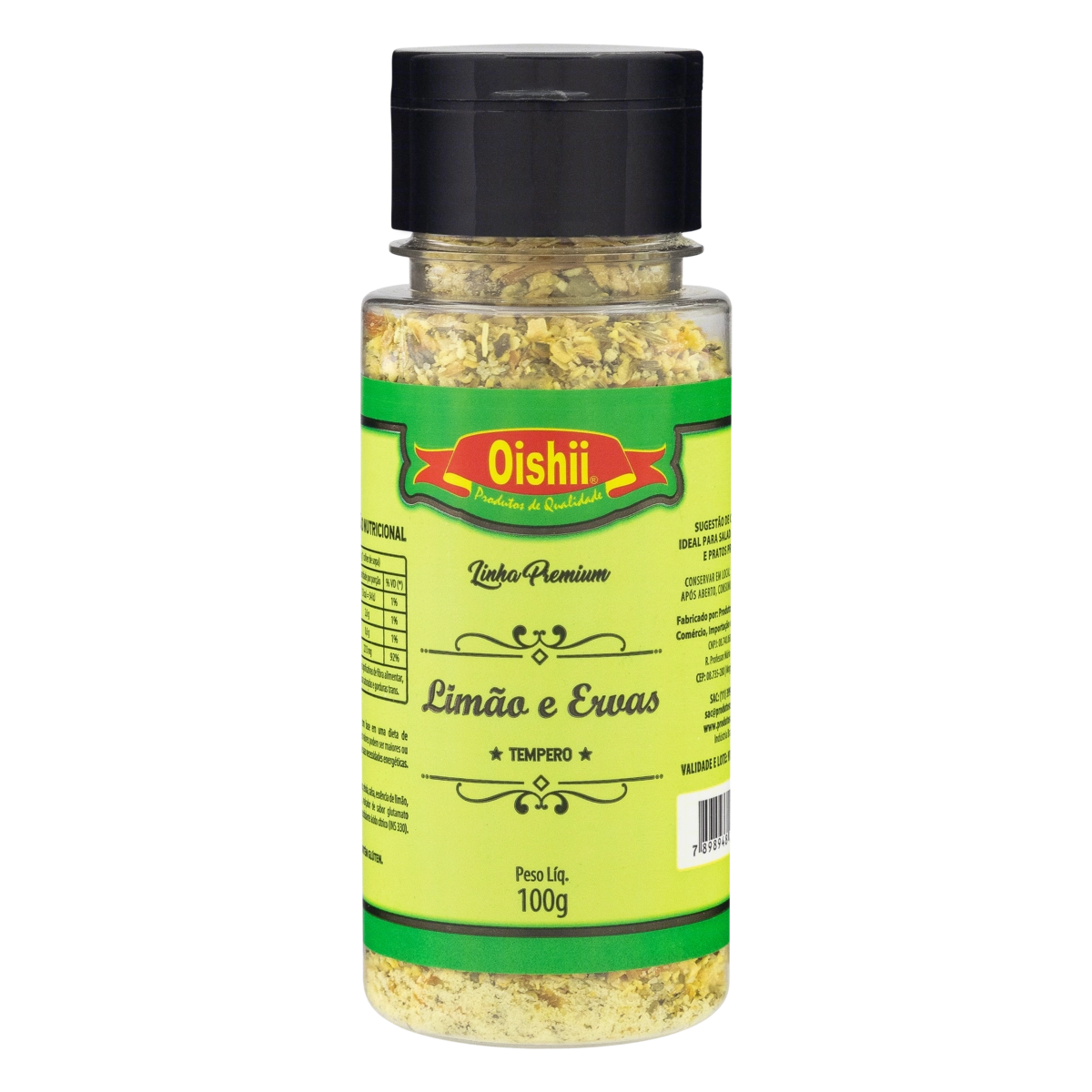 Tempero Limão E Ervas Oishii Premium Frasco 100g
