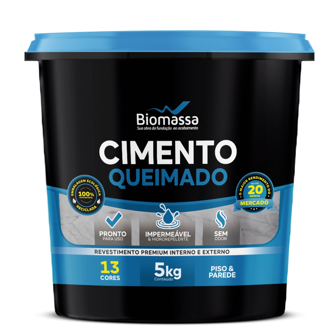 Cimento Queimado Biomassa 5 kg – Cor Amazônia – Rendimento até 20 m² – Acabamento Premium
