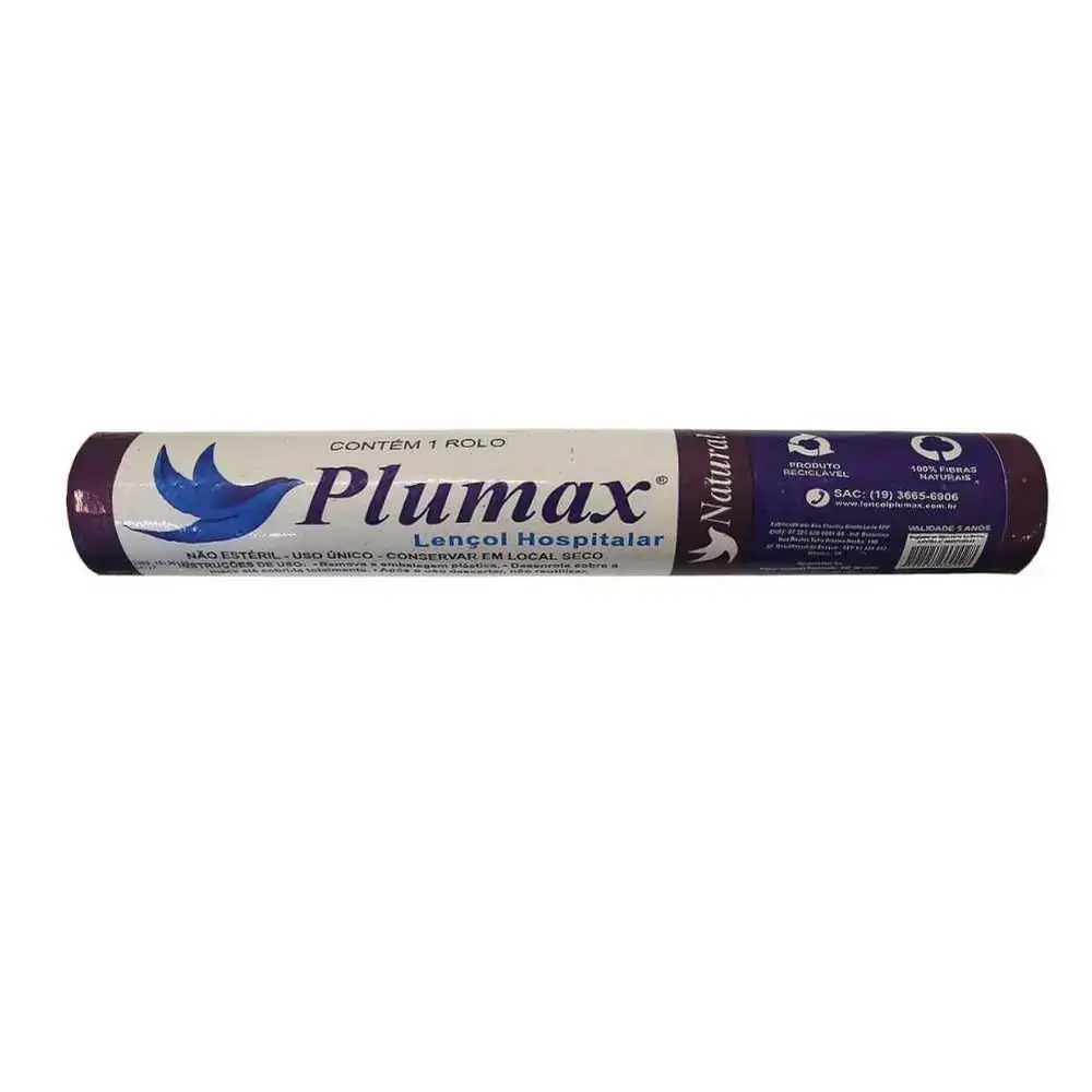Lencol Hosp Plumax Natural 50cm X 50m