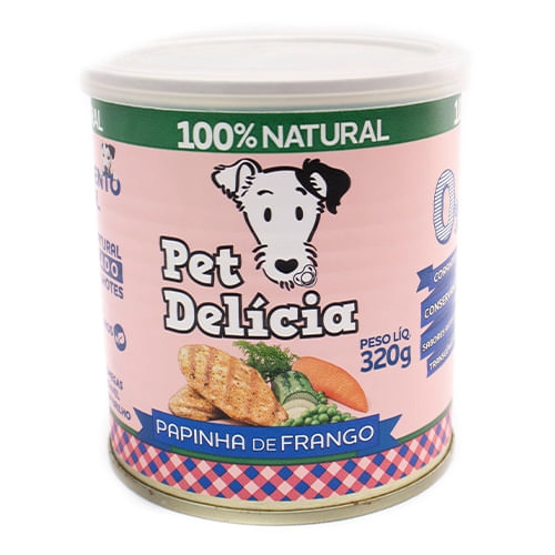 Alimento Úmido Pet Delícia Cães Papinha de Frango 320g 320g