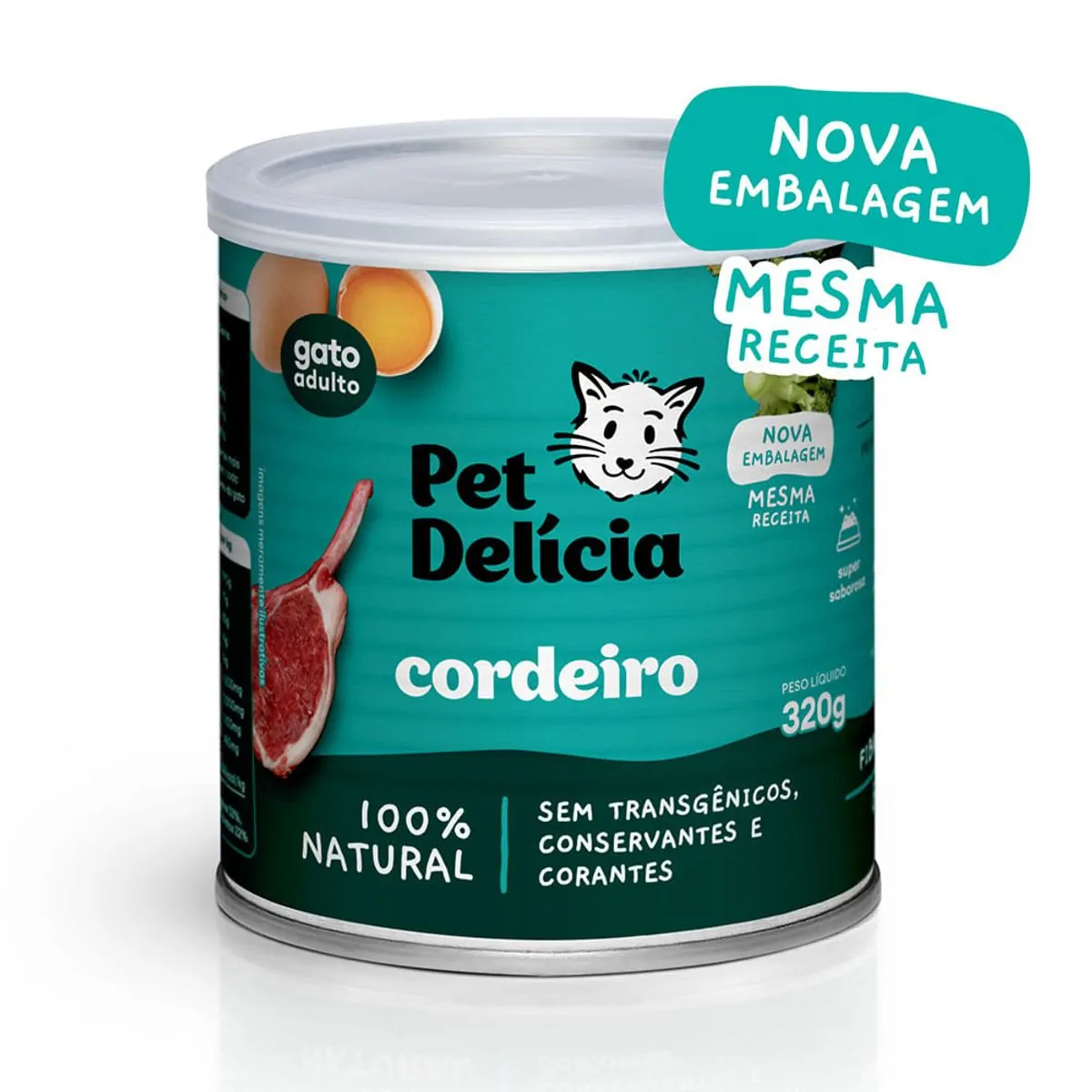 Ração úmida Natural Cordeiro Para Gatos Adultos 320 G