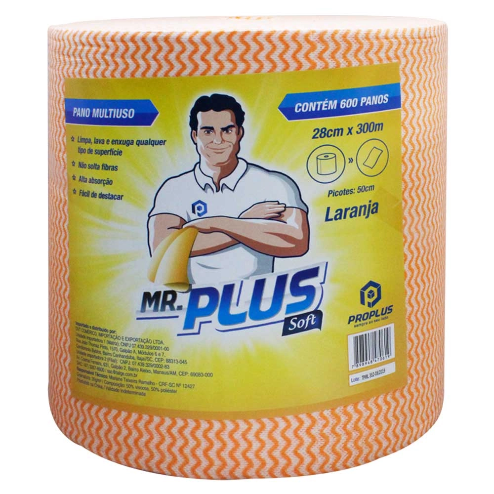 Cons Limpeza Bobina Gramatura Laranja 300mts