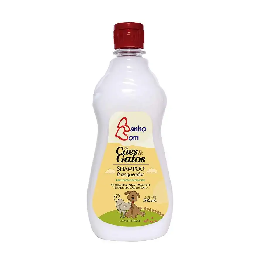Shampoo Para Cães Banho Bom Branqueador Embalagem 500ml