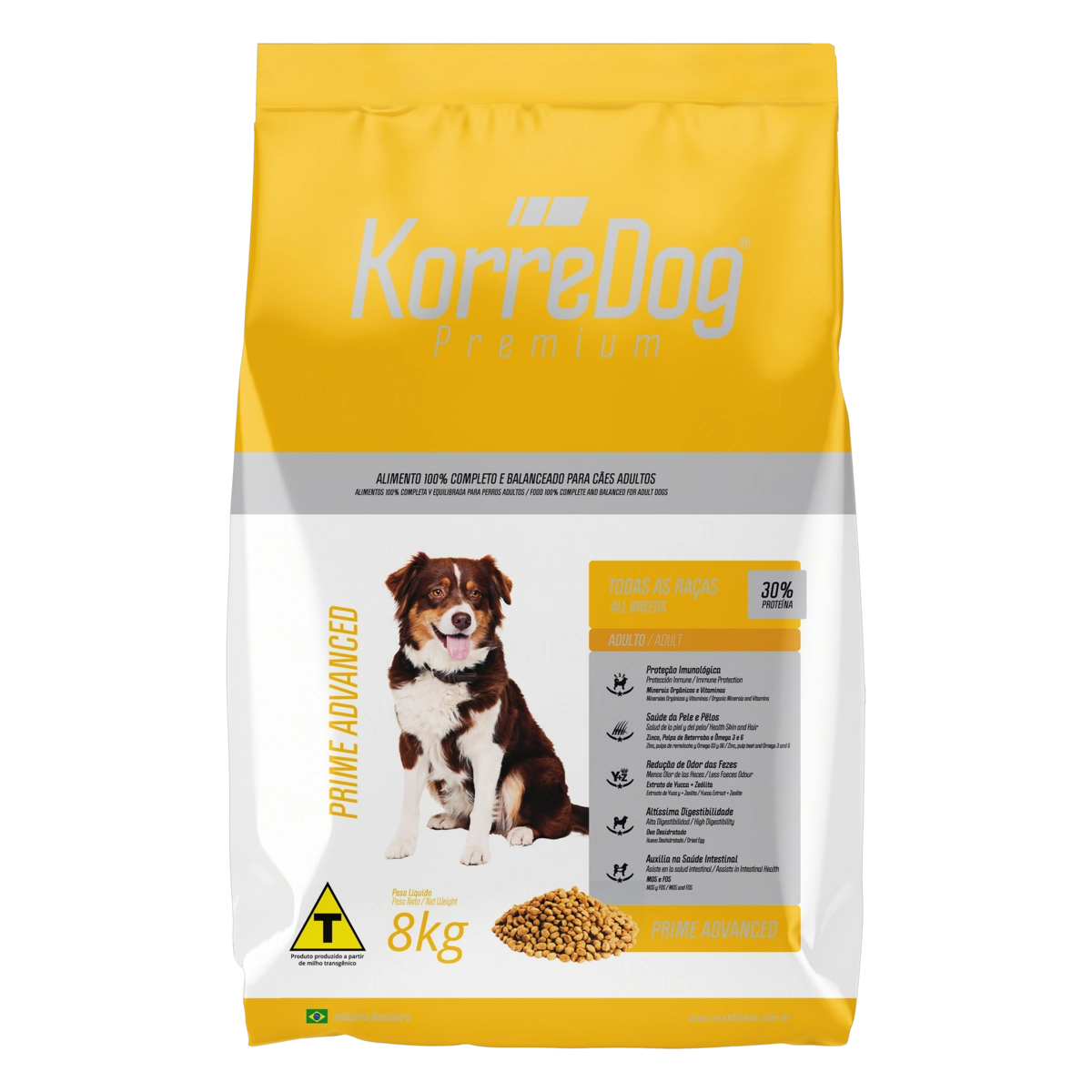 Alimento Para Cães Adultos Korre Dog Premium Prime Advanced Pacote 8kg