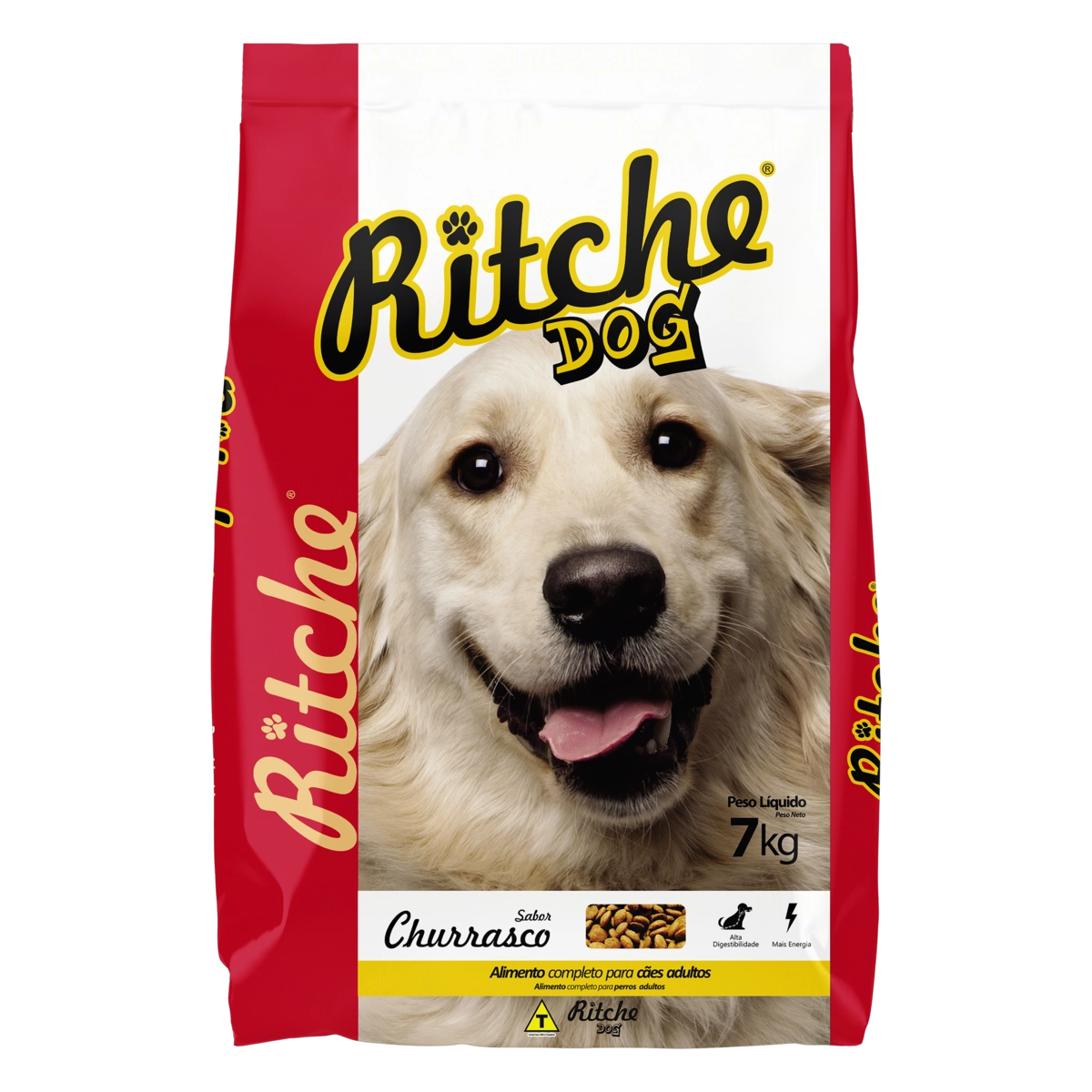 Alimento Para Cães Adultos Churrasco Ritche Dog Pacote 7kg