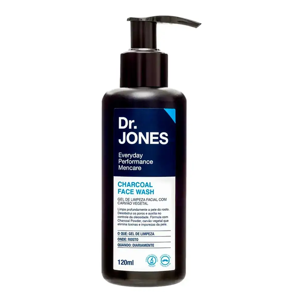 Gel De Limpeza Facial Com Carvão Vegetal Dr. Jones Frasco 120ml