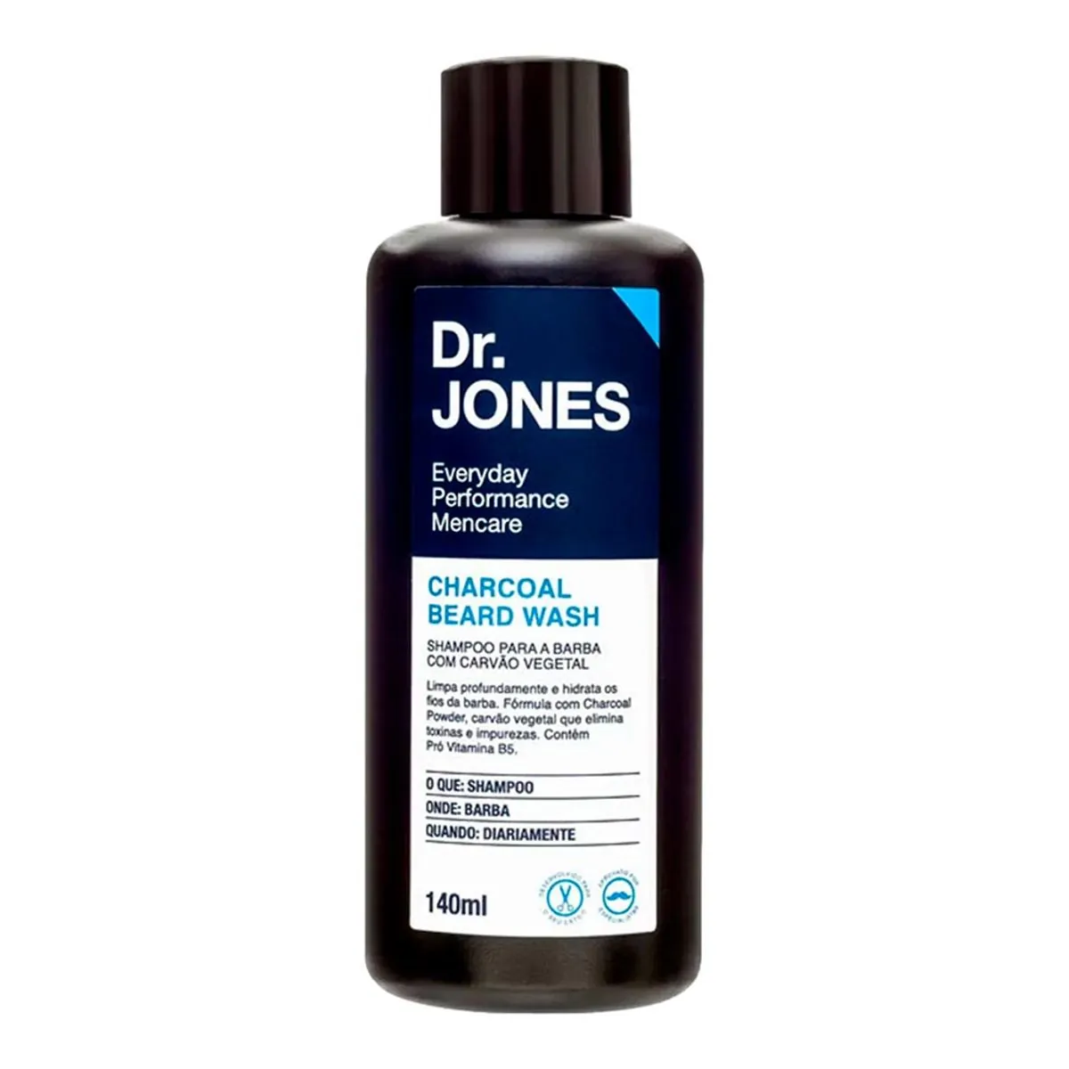 Shampoo Para Barba Com Carvão Vegetal Dr. Jones Frasco 140ml