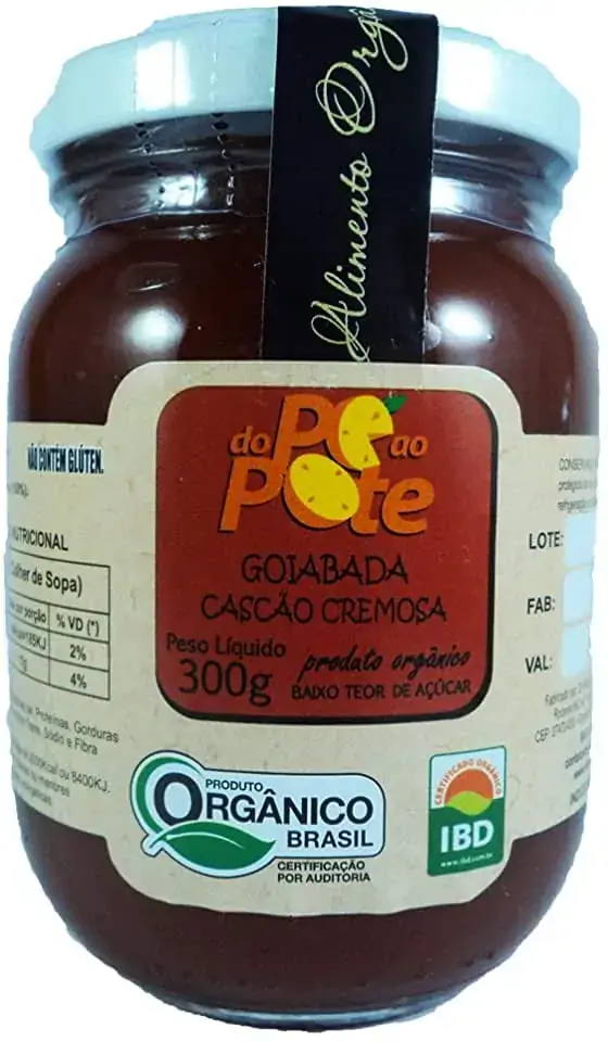 Goiabada Cremosa Orgânica Do Pé Ao Pote Vidro 300g