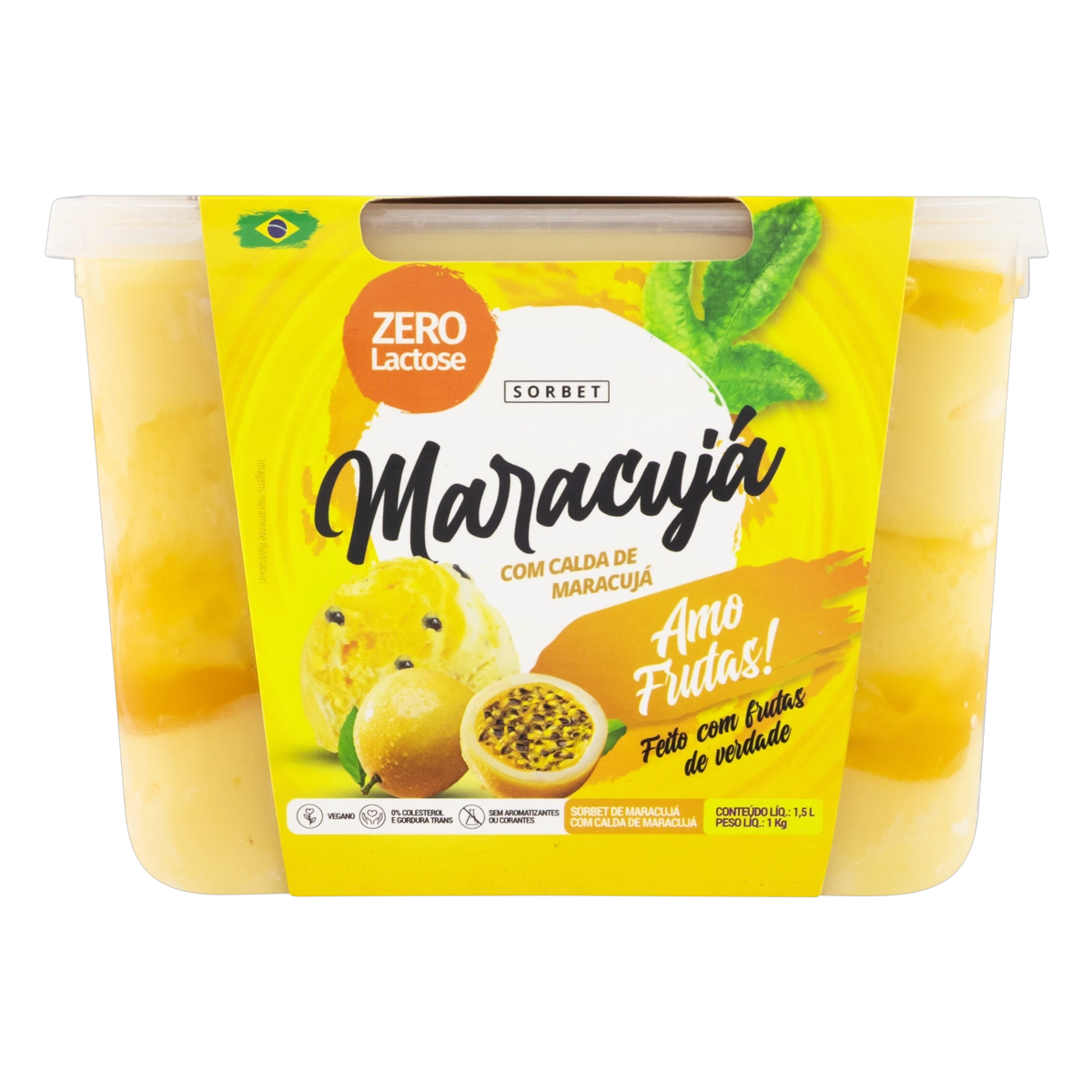 Sorbet Maracujá Zero Lactose Selfsy Amo Frutas Pote 1,5l