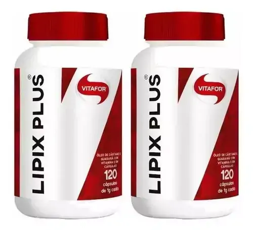 Lipix Plus Termogênico Óleo de Cártamo, Vitamina E e Guaraná 1g Vitafor 120 Cápsulas