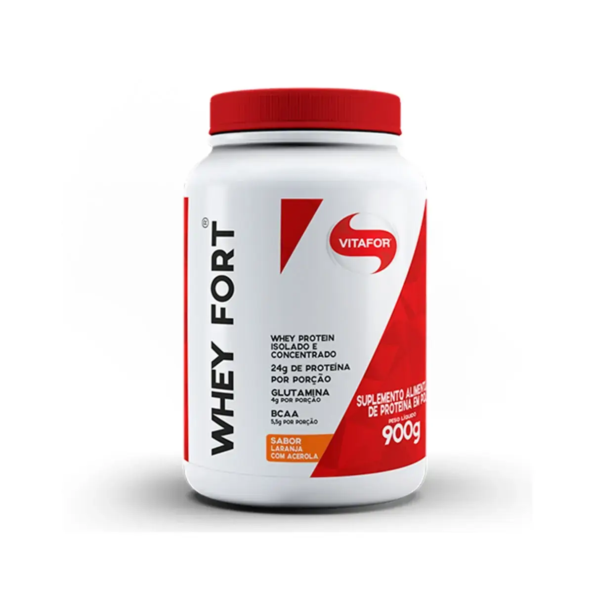Whey Fort 100% Whey Protein Premium Laranja e Acerola Vitafor 900g