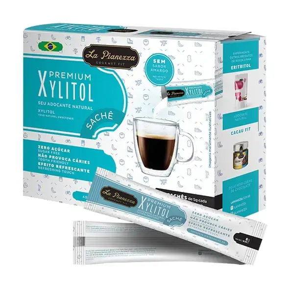 Xylitol Adoçante Natural Zero Açúcar Sachê La Pianezza 250g