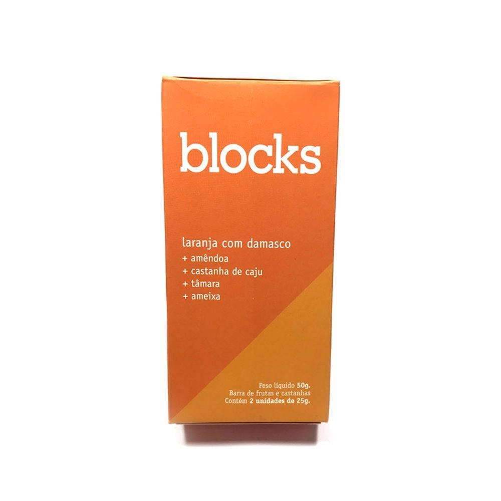 Barra Frutas Secas Laranja Damasco 2x25g Blocks