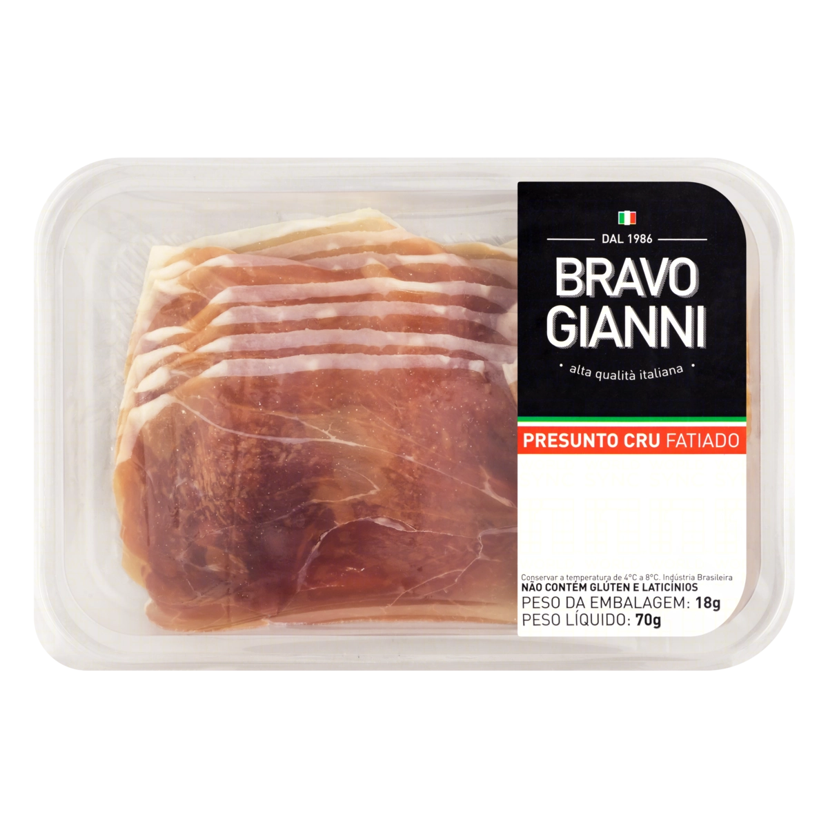 Presunto Cru Fatiado Bravo Gianni 70g