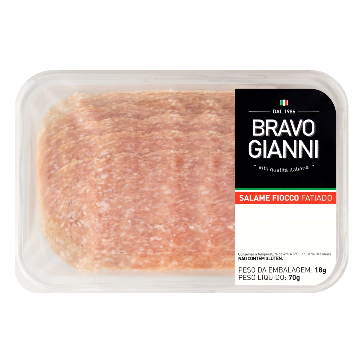 Salame Fiocco Fatiado Bravo Gianni 70g