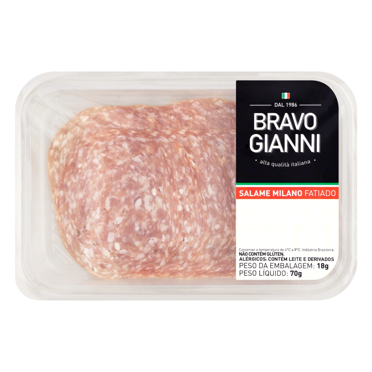 Salame Milano Fatiado Bravo Gianni 70g